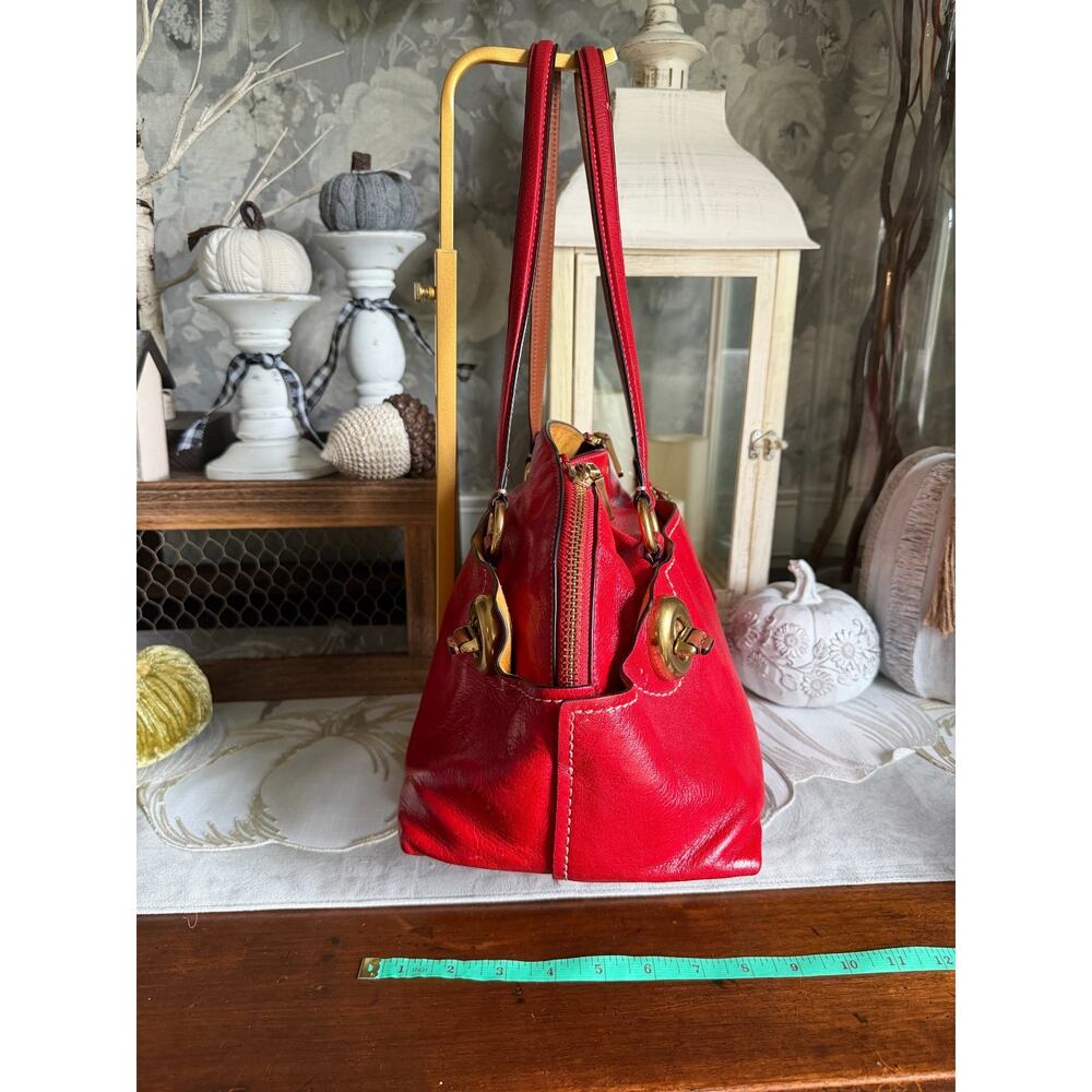Coach OUTLAW 36 from the 1941 Collection Red Patent Leather Satchel Bag Purse - Picture 3 of 10
